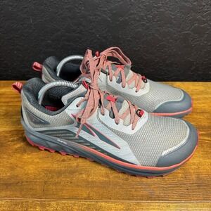 Altra Timp 3 Grey Red Mesh Trail Running Shoes Womens 10.5